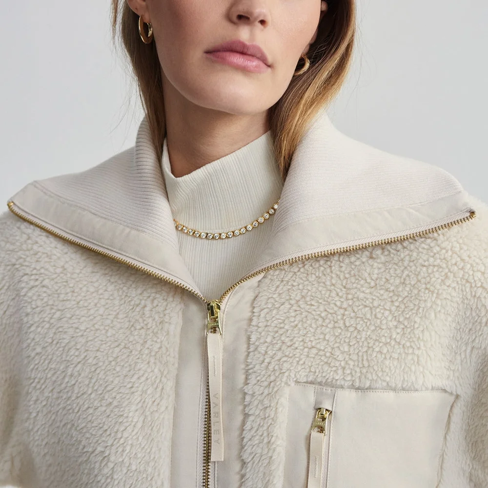 Women's Cream Sherpa Jacket - Picture 3 of 8